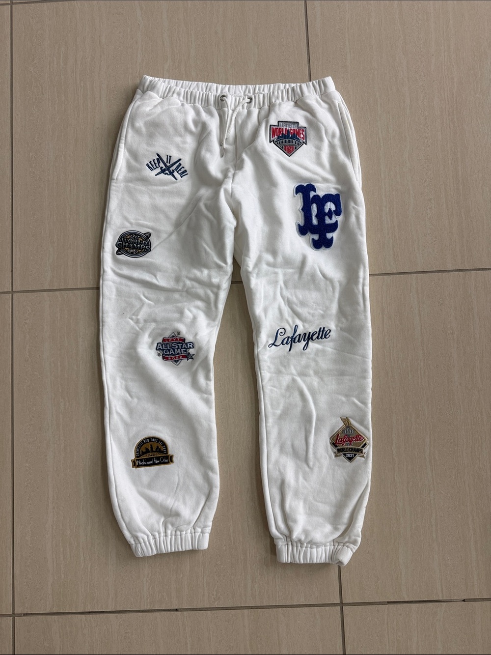 Lafayette 148 New York White Patch Logo Sweatpants